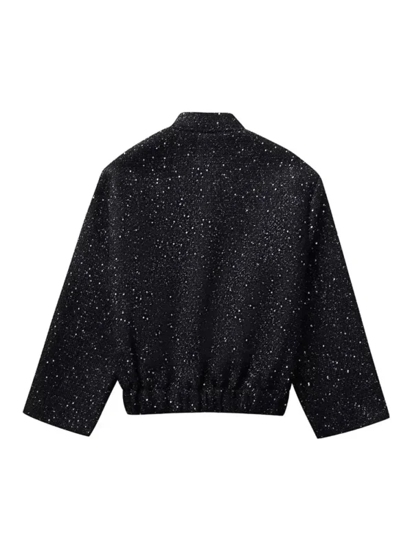 Veste à paillettes brillantes, manches longues et col montant - 190725/2009 – Image 2