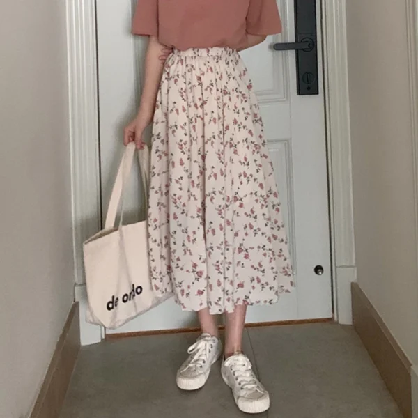 Jupe longue plissée Vintage à imprimé Floral - 160725/2046 – Image 3