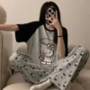 Pyjama avec imprimé dessin animé , manches courtes, pantalon, T-Shirt - 200725/2045