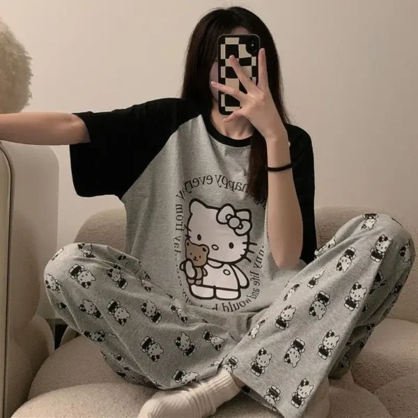 Pyjama avec imprimé dessin animé , manches courtes, pantalon, T-Shirt - 200725/2045
