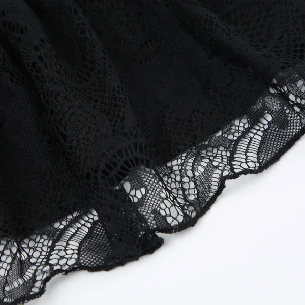 Mini jupe style gothique , trapèze en dentelle noire - 160725/0017 – Image 6