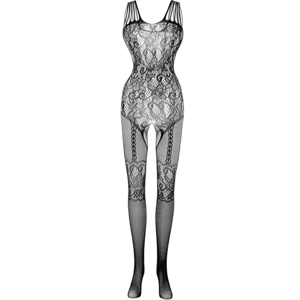 Lingerie érotique serrée sans entrejambe, bas de corps Transparent, résille haute, collants creux, imprimé Floral - 190725/2137 – Image 5