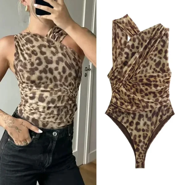 Body  imprimé léopard maille sans manches - 140725/1629 – Image 2