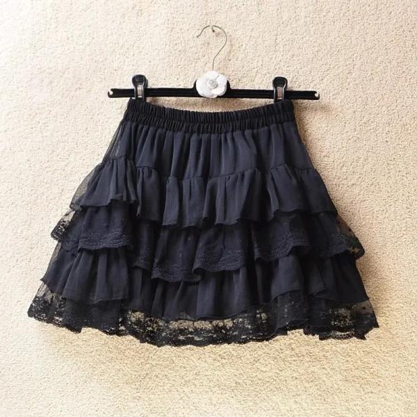 Jupe style gothique élastique en dentelle - 160725/1949