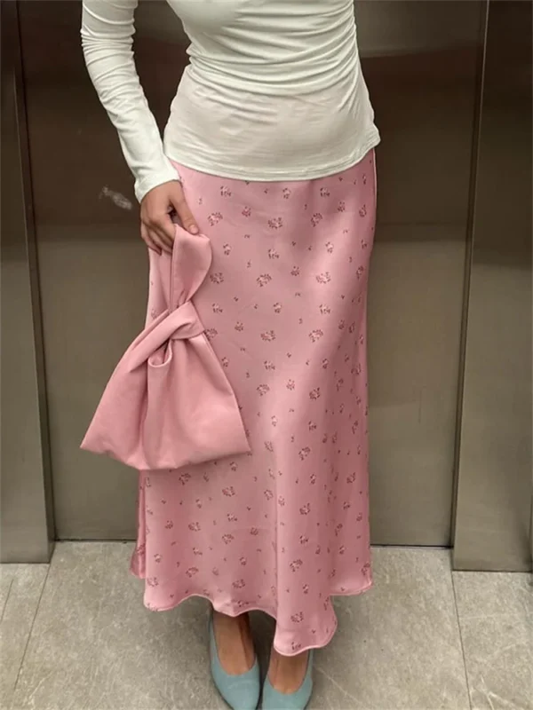Jupe Longue Imprimée, Taille Haute,  Patchwork, Slim, Élégant - 160725/1947