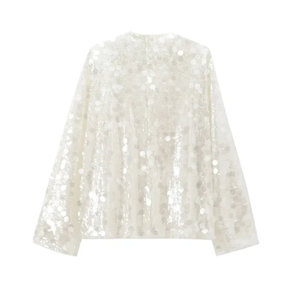 Veste Kimono à paillettes, manches longues col en V - 190725/1945 – Image 4