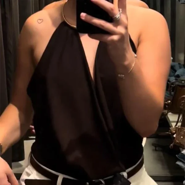 Body avec bijou tour de coup uni - 140725/1624 – Image 2