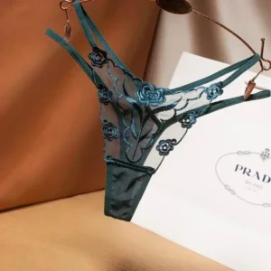 String Sexy dentelle florale brodée string maille fine sangle - 140725/2108
