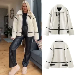 Manteau manches longues, fourrure en laine - 190725/1934