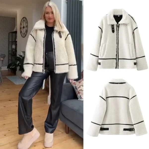 Manteau manches longues, fourrure en laine - 190725/1934
