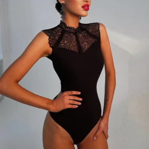 Body Sexy noir dentelle  sans manches Slinky -140725/1633