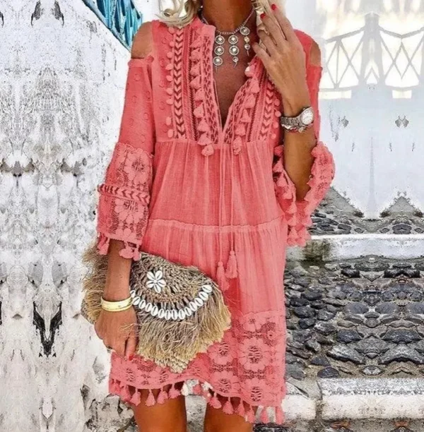 Robe broderie Crochet dentelle élégant épaules nues - 140725/1102 – Image 6