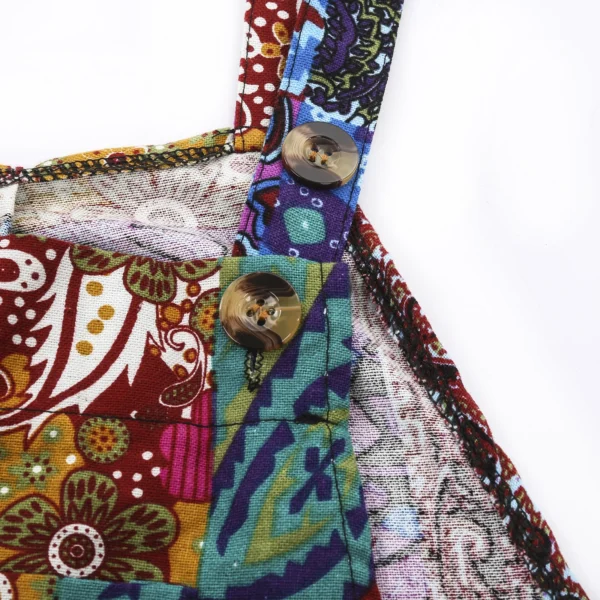 Salopette d'été captivante, fibre à col carré, multicolore avec poches - 190725/1844 – Image 6