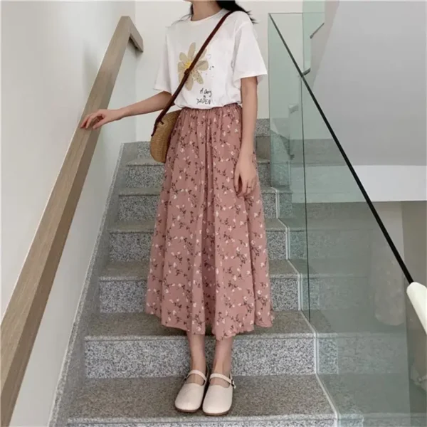 Jupe longue plissée Vintage à imprimé Floral - 160725/2046 – Image 6