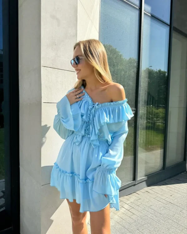 Robe volante et Col en V, Élégante, laçage - 130725/1955 – Image 9