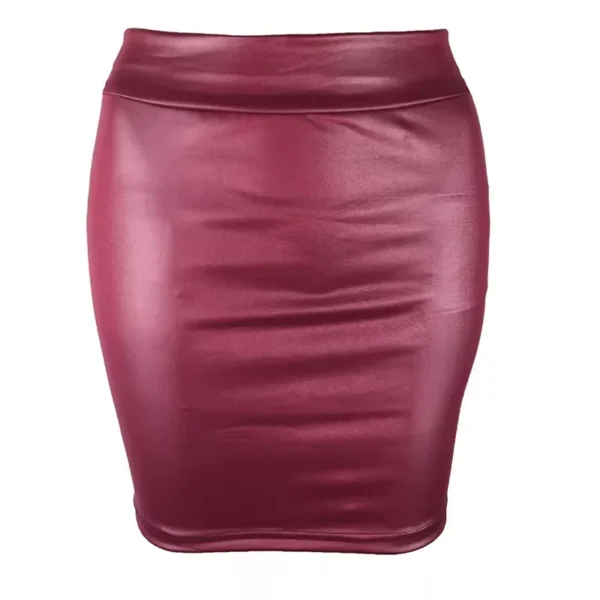 Jupe courte en cuir mat Sexy ,  taille haute - 160725/2018 – Image 4