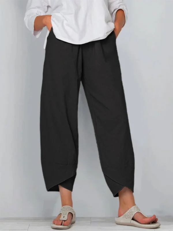 Pantalon Baggy , taille élastique coton ample décontracté - 220725/1842 – Image 5