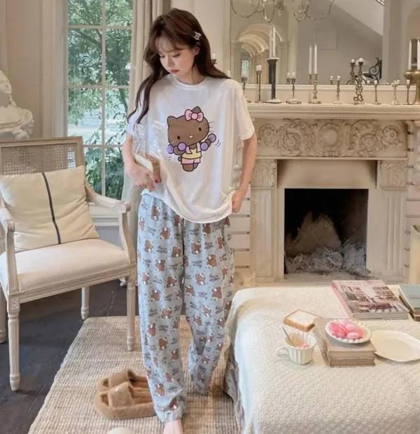 Pyjama avec imprimé dessin animé , manches courtes, pantalon, T-Shirt - 200725/2045 – Image 6