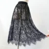 Jupe noire dentelle blanche transparente longue jupe 60 Cm - 160725/2031