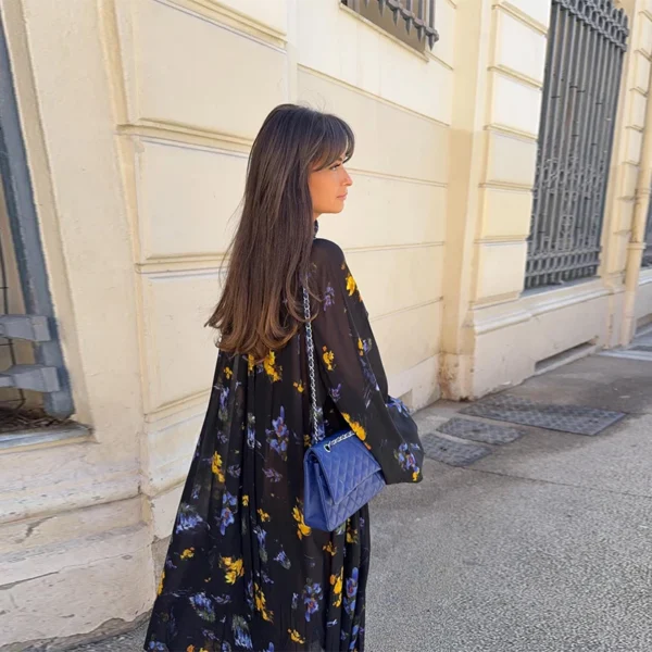 Robe longue noire avec motifs - 140725/1028 – Image 3