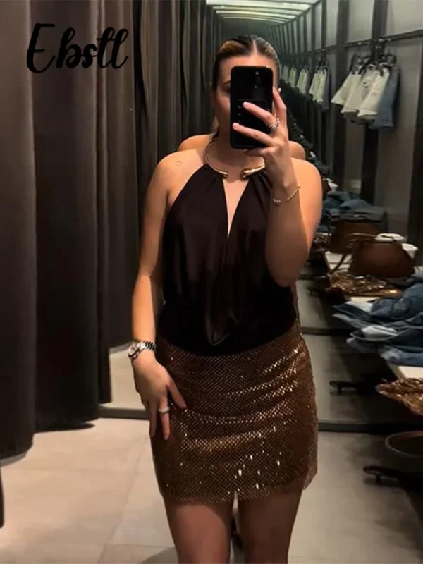 Body avec bijou tour de coup uni - 140725/1624