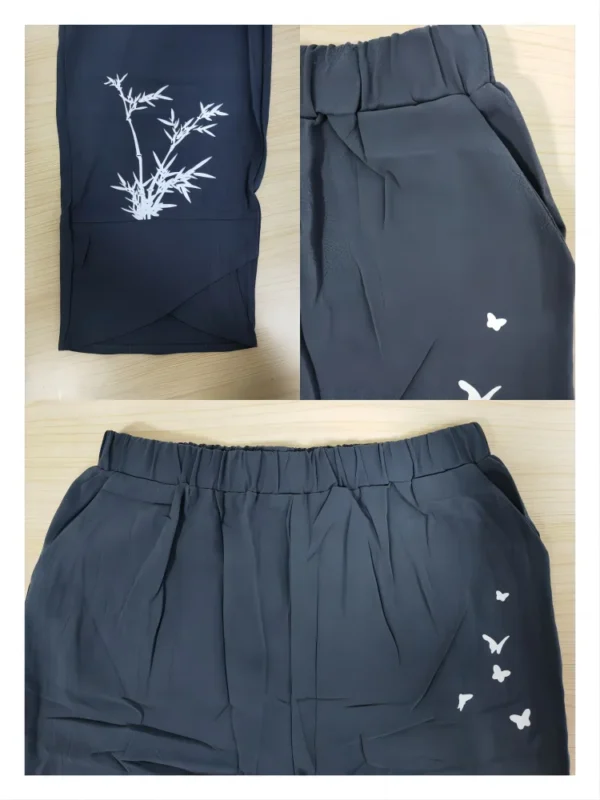 Pantalon Baggy , taille élastique coton ample décontracté - 220725/1842 – Image 2
