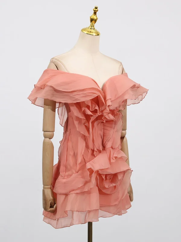 Robe de soirée courte et sexy manche et dos nu - 140725/0939 – Image 2