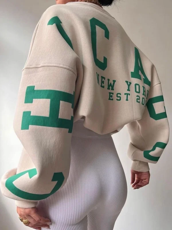 Pull ample sweats dos lettre imprimer, longues hauts style Streetwear - 210725/2223 – Image 3