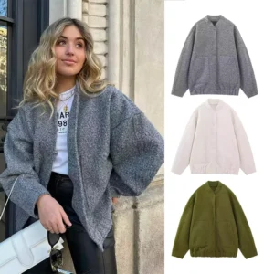 Veste printemps élégant polaire Vintage , manches longues - 190725/2017