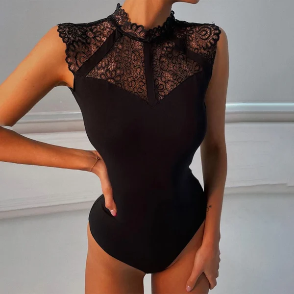 Body Sexy noir dentelle  sans manches Slinky -140725/1633 – Image 4
