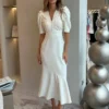 Robe longue de soirée, bouton poitrine - 140725/0953