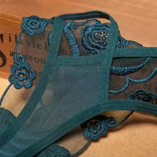 String Sexy dentelle florale brodée string maille fine sangle - 140725/2108 – Image 3