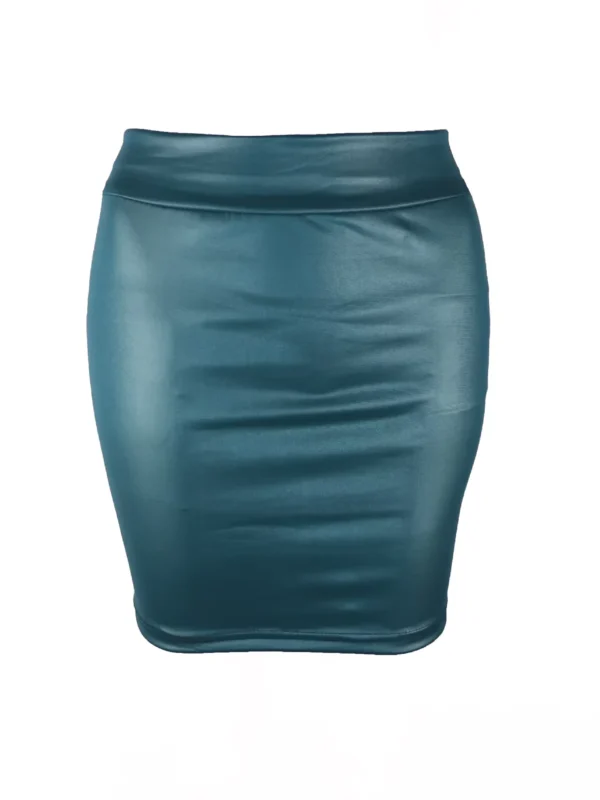 Jupe courte en cuir mat Sexy ,  taille haute - 160725/2018 – Image 6