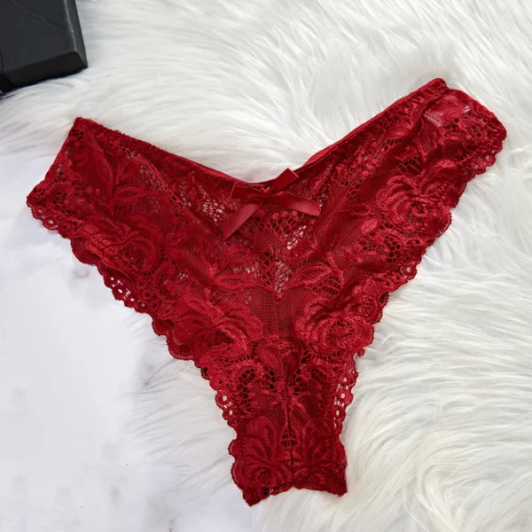 Ensemble nuisette et lingerie transparent rouge dentelle - 200725/2306 – Image 6