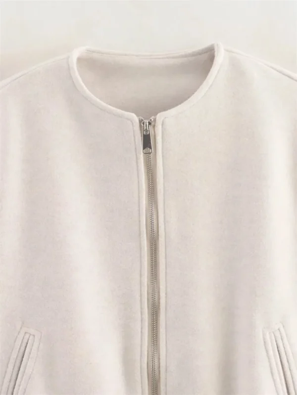 Blouson aviateur rétro à manches longues, col rond, ourlet élastique, fermeture éclair - 190725/1958 – Image 7