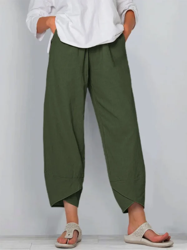 Pantalon Baggy , taille élastique coton ample décontracté - 220725/1842 – Image 4