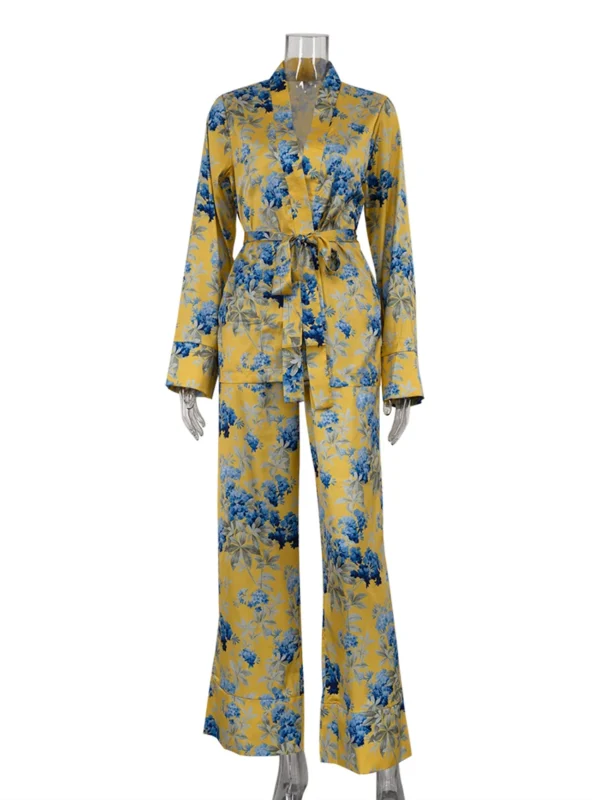 Pyjama à manches longues et col en V , pantalon imprimé - 200725/2015 – Image 4