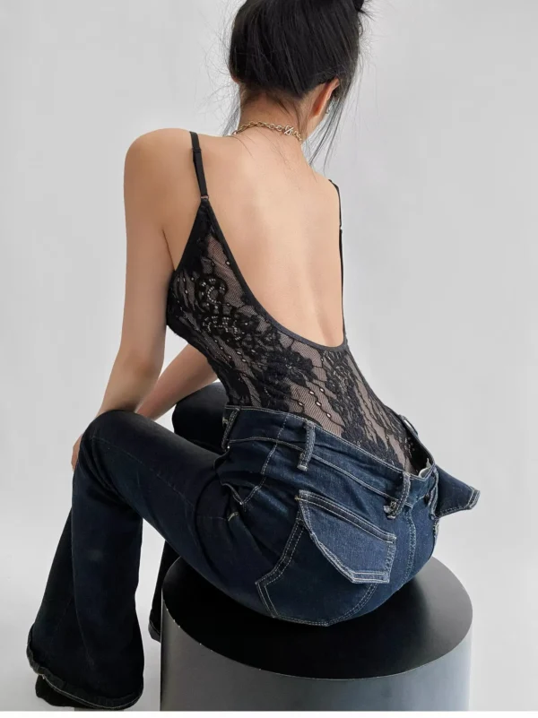 Body Sexy transparent à dentelle avec doublure dos nu - 140725/1652 – Image 4