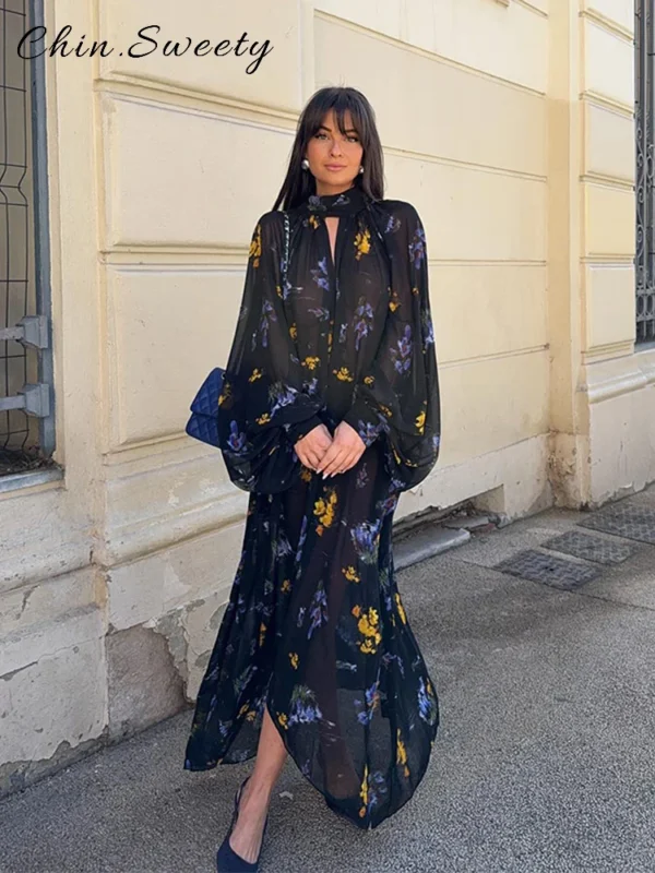 Robe bleue courtes élégante à volants en cascade - 140725/1022 – Image 6