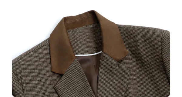 Blazer en laine rétro  à petits carreaux , simple boutonnage - 190725/2032 – Image 7