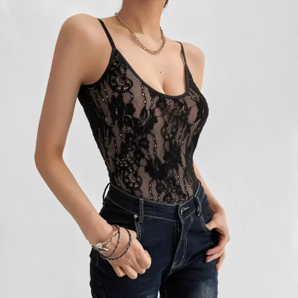 Body Sexy transparent à dentelle avec doublure dos nu - 140725/1652 – Image 3