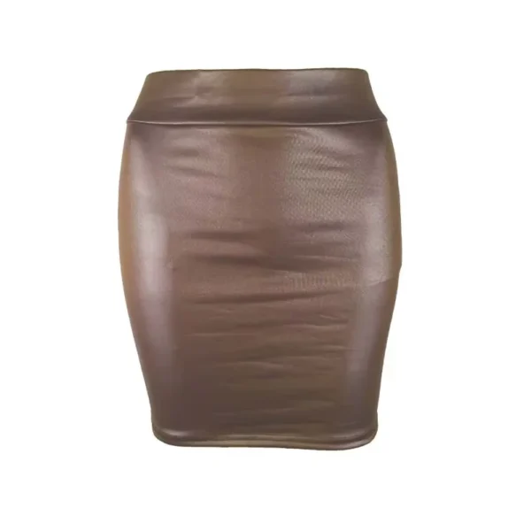 Jupe courte en cuir mat Sexy ,  taille haute - 160725/2018 – Image 5