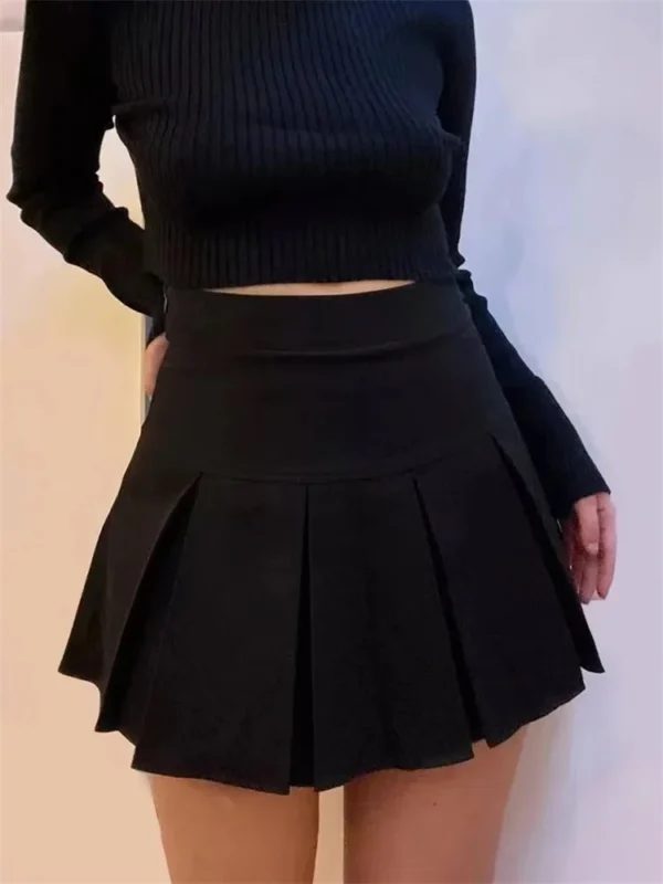 Mini jupe plissée grise Vintage, mode coréenne, uniforme scolaire - 160725/2008 – Image 4