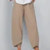 Pantalon Baggy , taille élastique coton ample décontracté - 220725/1842