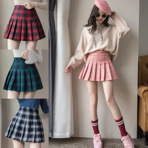 Mni jupe uni où à motif tartan, Sexy - 150725/2354