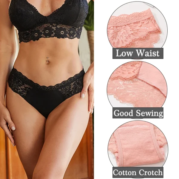 Lot de 3 culottes, Sexy, dos dentelle en coton - 180725/2304 – Image 8
