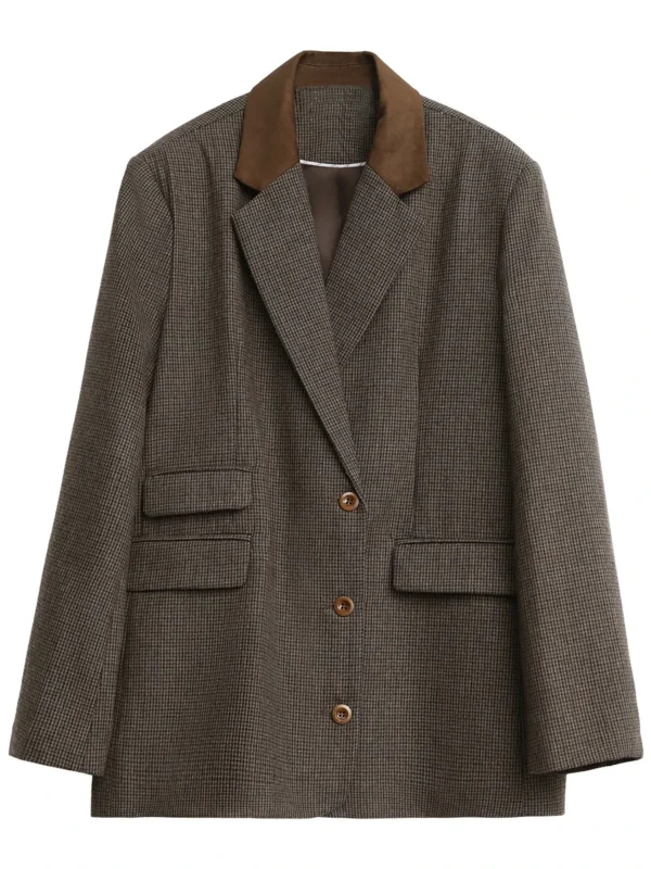 Blazer en laine rétro  à petits carreaux , simple boutonnage - 190725/2032 – Image 6