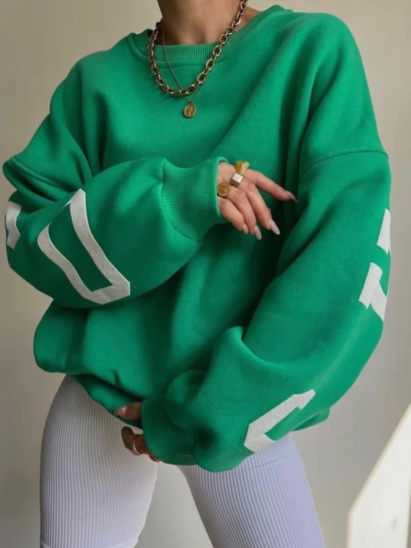 Pull ample sweats dos lettre imprimer, longues hauts style Streetwear - 210725/2223 – Image 4