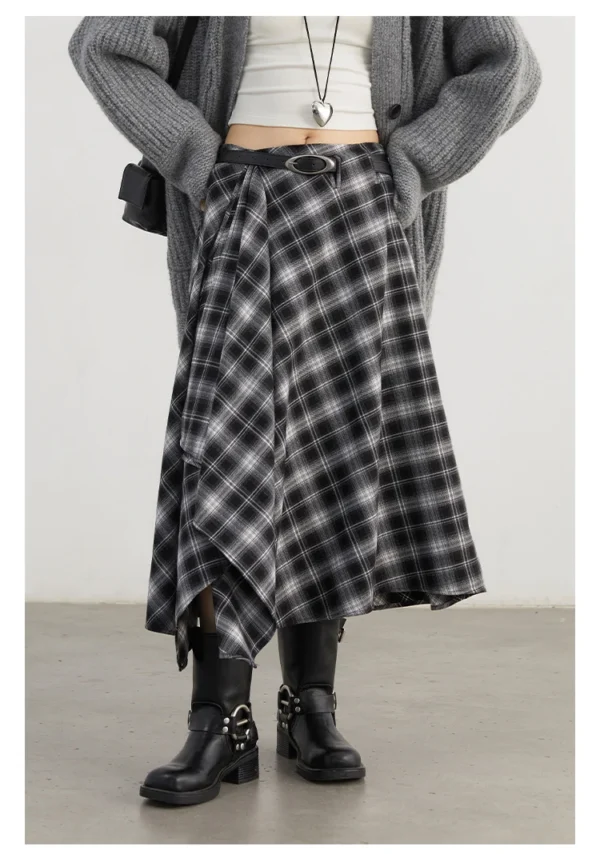 Jupe longue motif tartan rétro ample - 150725/2346 – Image 7