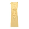 Robe vintage décontracté jaune - 130725/2107